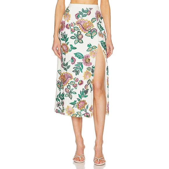 Misa Los Angeles Dresses & Skirts - Misa Los Angeles Embellished Paisley Floral Thara Skirt Size L